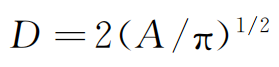 計(jì)算缺陷區(qū)域的平均等效直徑，其計(jì)算公式為