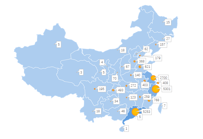壓鑄廠數量分布圖 壓鑄廠數量分布圖